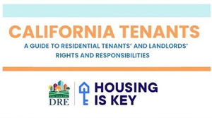Housing is the key logo and words of California Tenants – A Guide To Residential Tenants' and Landlords' Rights and Responsibilities
